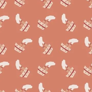 Cartoon seamless pattern with doodle steamship silhouettes childish print. Co Stock Illustration