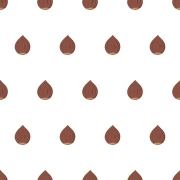 Cartoon seamless pattern with hazelnut. Stock Illustration