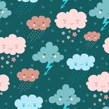 Cartoon seamless pattern. Illustrazione stock