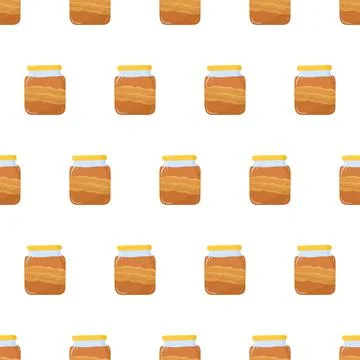 Cartoon seamless pattern for paper design with glass of kombucha drink. Illustrazione stock