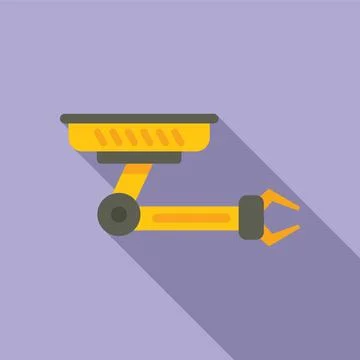 Cartoon security camera on purple background Stock Illustration