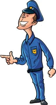 Cartoon security guard. Stock Illustration