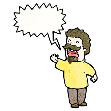 Cartoon self important man talking Stock Illustration