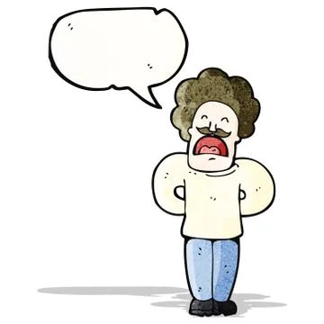 Cartoon self important man talking Stock Illustration