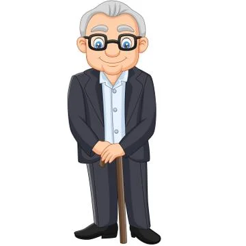 Cartoon senior elderly old man Stock Illustration