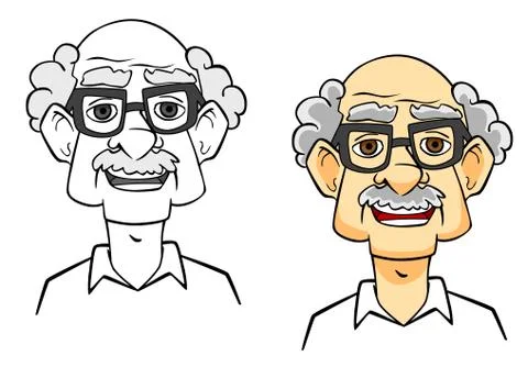 Cartoon senior man Illustrazione stock