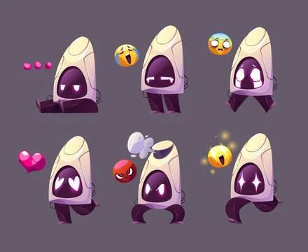 Cartoon set of robot emotions Stock-Illustration