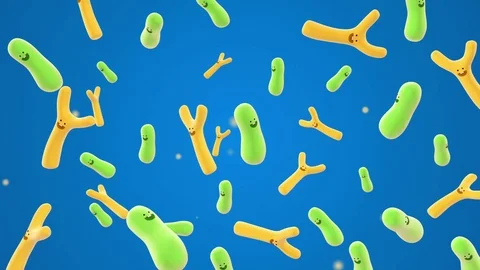 Cartoon shape bifidobacteria Stock Footage 121986025