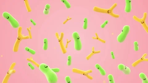 Cartoon shape bifidobacteria_01 Stock Footage 121986021
