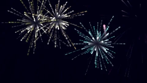 Cartoon Shape Style Firework Animation of Fireworks Multi color Multi Version Stock Footage 314659830