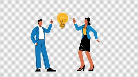 Cartoon Sharing Business  Idea Animation HD On Alpha Stock Footage 295907918