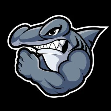 Cartoon shark mascot. Vector clip art illustration Stock Illustration