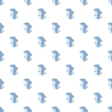 Cartoon shark pattern repeating seamless background design イラスト素材