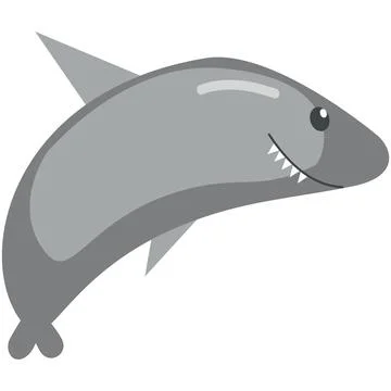 Cartoon shark vector cute ocean fish illustration Stock Illustration