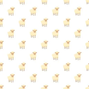 Cartoon sheep seamless pattern on white background 스톡 일러스트