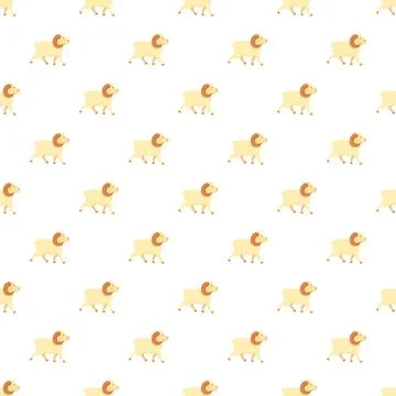 Cartoon sheep standing seamless repeating pattern background Illustrazione stock