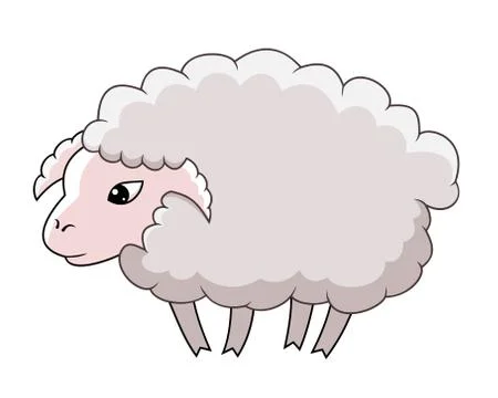 Cartoon sheep. Vector illustration. Stock Illustration