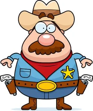 Cartoon Sheriff 스톡 일러스트