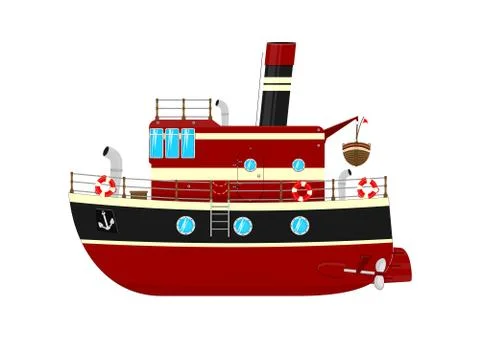 Cartoon ship. Stock Illustration