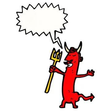 Cartoon shouting devil Stock Illustration