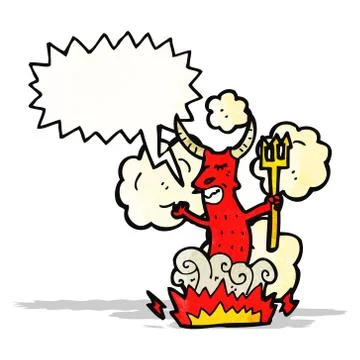 Cartoon shouting devil Stock Illustration