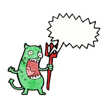 Cartoon shrieking devil Stock Illustration