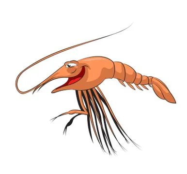 Cartoon shrimp Stock Illustration