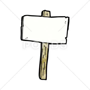 Cartoon sign post Stock Illustration