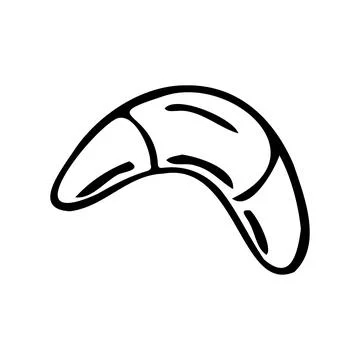 Cartoon simple black bread bun. Bakery wheat product doodle icon Stock Illustration