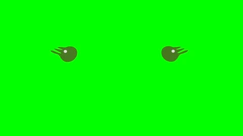 Cartoon simple blinking looking eyes on green screen insert, chroma key green Stock Footage 275336709