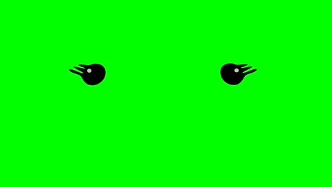 Cartoon simple blinking looking eyes on green screen insert, chroma key green Stock Footage 275847671