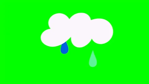 Cartoon simple cloud icon with rain Stock Footage 329769697