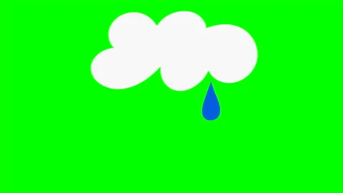 Cartoon simple cloud icon with rain Stock Footage 329769699