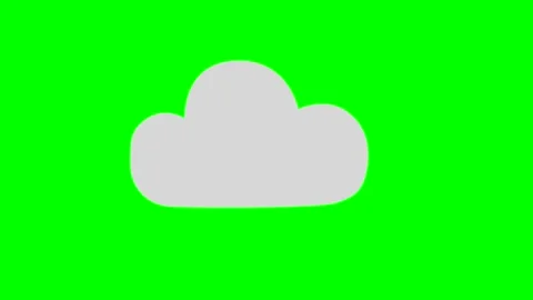 Cartoon simple cloud icon of throwing lightning or thundercloud on green screen Stock Footage 243003470
