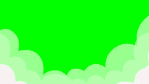 Cartoon simple clouds, flying effect in the sky for pasting on a green Stock Footage 245164615