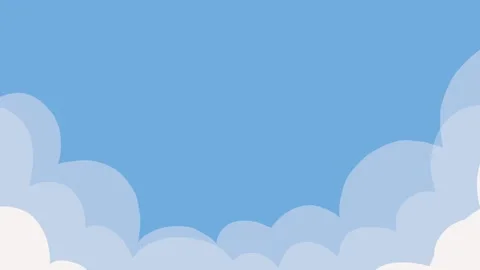 Cartoon simple clouds, flying effect in the sky background Stock Footage 247308562