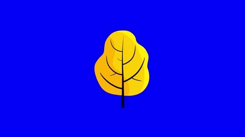 Cartoon simple yellow tree animation bluebox growing Stock Footage 336220092