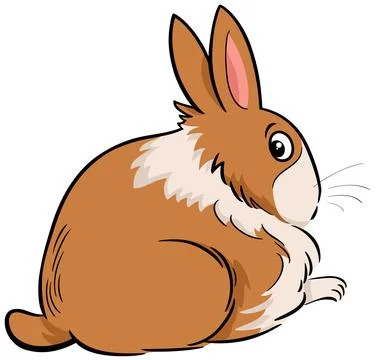 Cartoon sitting miniature rabbit comic animal character Illustrazione stock