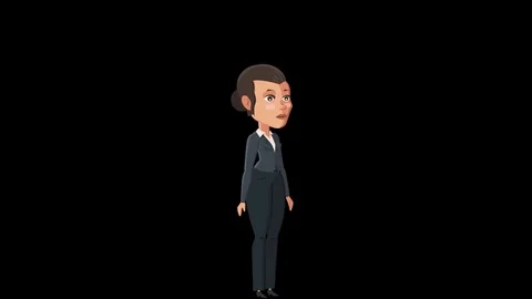 Cartoon Situations Emma Pack 4. Business Woman Thumbs up and down Alpha Stock-Footage 84720661