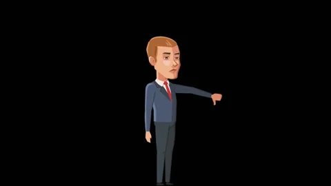 Cartoon Situations John Pack 7. Businessman Character Bad Thumbs Down Alpha 스톡 동영상 91122630