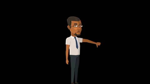 Cartoon Situations Mike Pack 7. Black Businessman Character Bad Gestures Stock-Footage 91817990