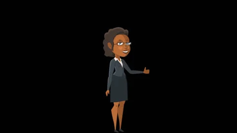 Cartoon Situations Nikol Pack 4. Black Business Woman Character Good Bad Alpha 스톡 동영상 85659271