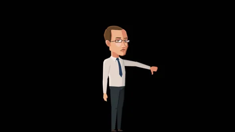 Cartoon Situations Tom Pack 7. Businessman Character Bad Gestures Alpha 스톡 동영상 91222355