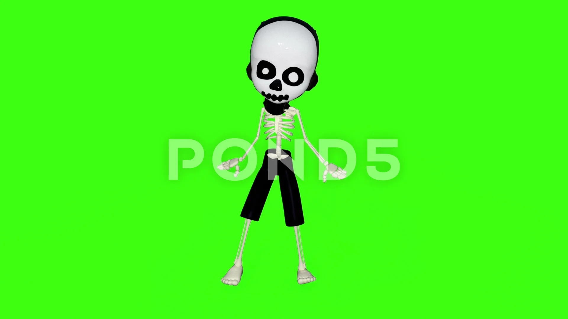 cartoon skeleton dancing green backgroun... | Stock Video | Pond5