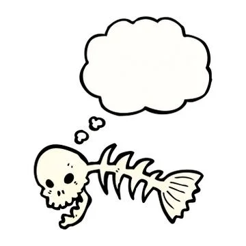 Cartoon skeleton fish bones Stock Illustration