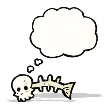 Cartoon skeleton fish bones Stock Illustration