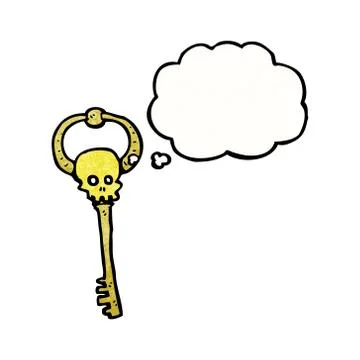 Cartoon skeleton key Stock Illustration