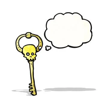 Cartoon skeleton key Stock Illustration