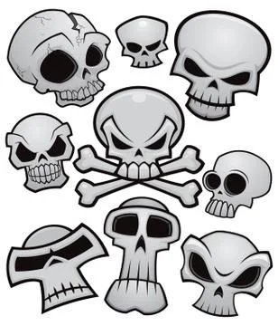 Cartoon Skull Collection Stock Illustration