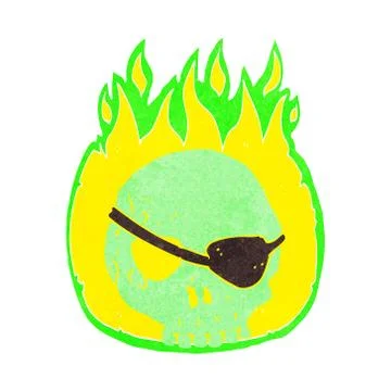 Cartoon skull with eye patch Stock Illustration